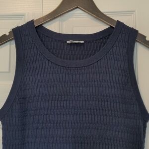 Hudson North Sleeveless Ribbed Midi Dress in Navy